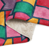 Color Pieces Pattern - Sherpa Blanket