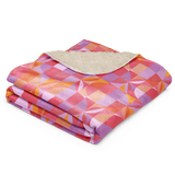 Geo Florals Pink - Sherpa blanket