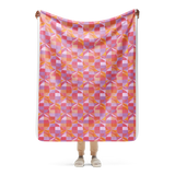 Geo Florals Pink - Sherpa blanket
