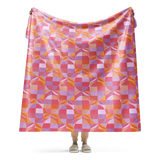 Geo Florals Pink - Sherpa blanket