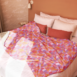 Geo Florals Pink - Sherpa blanket