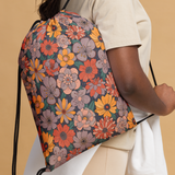 Retro Bloom - All-Over Print Drawstring Bag