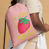 La Saison des Fraises - All-Over Print Drawstring Bag