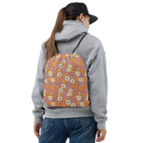 Retro Line Floral Pattern - Drawstring Bag