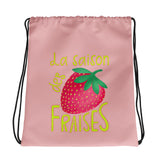 La Saison des Fraises - All-Over Print Drawstring Bag