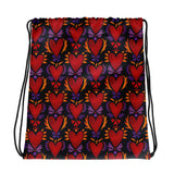 Flaming Heart -All-Over Print Drawstring bag