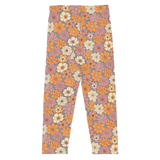 Retro Line Floral Pattern - All-Over Print Kid's Leggings