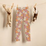 Retro Line Floral Pattern - All-Over Print Kid's Leggings