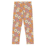 Retro Line Floral Pattern - All-Over Print Kid's Leggings