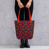 Flaming Heart Pattern - All-Over Print Tote bag