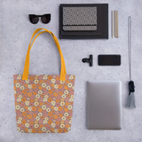 Retro Line Floral Pattern - All-Over Print Tote Bag