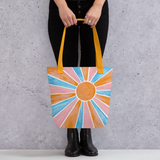 Retro Rainbow Sun - Tote Bag