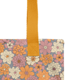 Retro Line Floral Pattern - All-Over Print Tote Bag