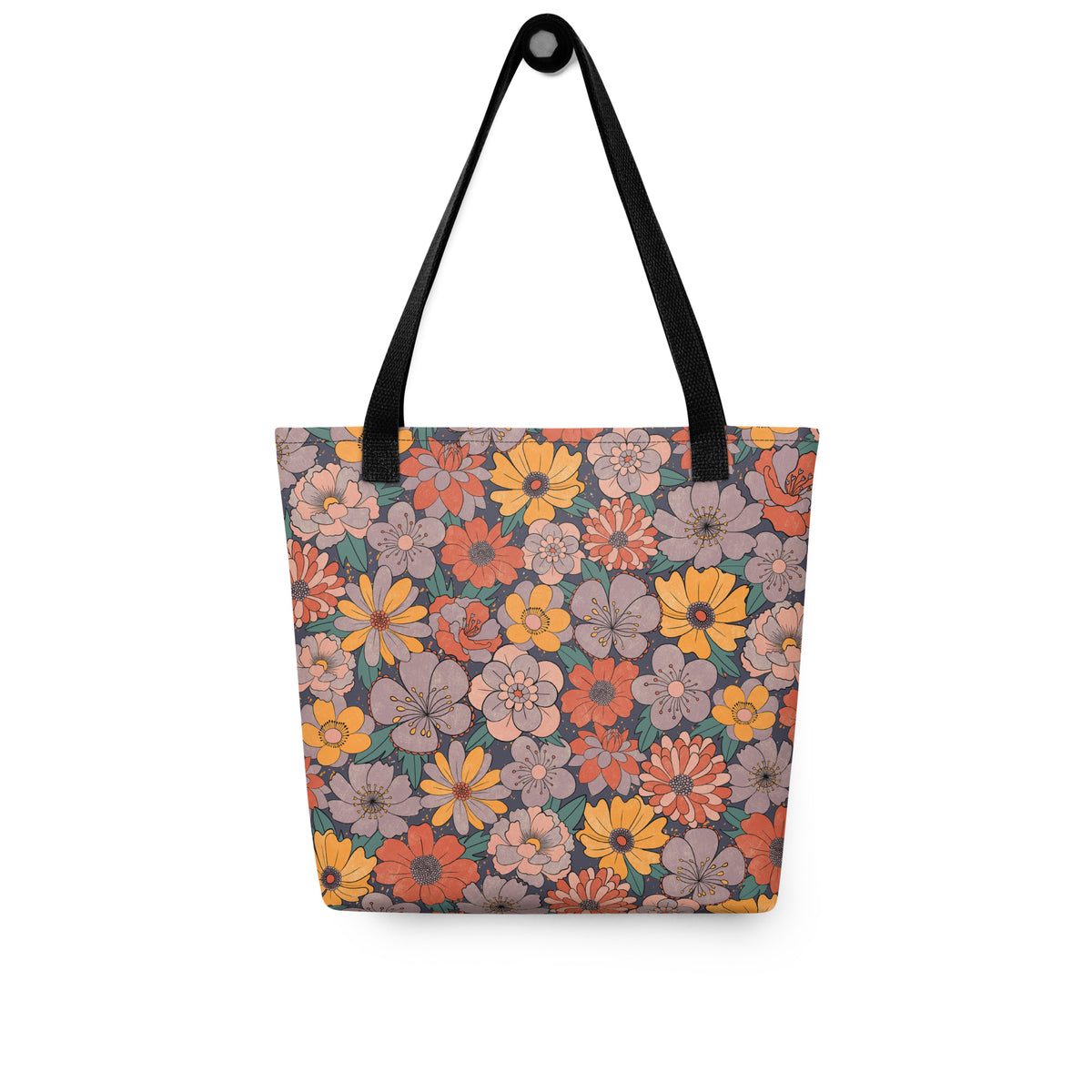バッグ everyone nylon logo tote bag abcd fleurs all-over-print-tote-black-