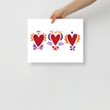 Tripple Burning Heart - Poster