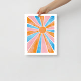 Retro Rainbow Sun - Poster