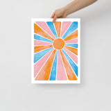 Retro Rainbow Sun - Poster