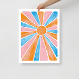 Retro Rainbow Sun - Poster