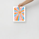Retro Rainbow Sun - Poster