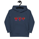 Tripple Burning Heart - Kid's Eco Hoodie