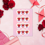 Tripple Burning Heart - Sticker Sheet