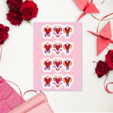 Tripple Burning Heart - Sticker Sheet