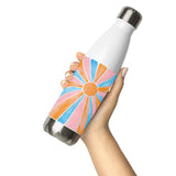 Retro Rainbow Sun - Stainless Steel Water Bottle