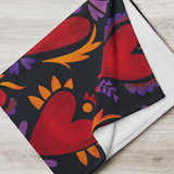 Flaming Heart Pattern - Throw Blanket