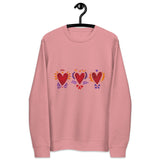 Tripple Burning Heart - Unisex Eco Sweatshirt