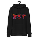 Tripple Burning Heart - Unisex Eco Hoodie