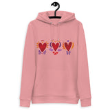 Tripple Burning Heart - Unisex Eco Hoodie