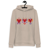 Tripple Burning Heart - Unisex Eco Hoodie