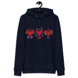Tripple Burning Heart - Unisex Eco Hoodie