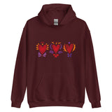 Tripple Burning Heart - Unisex Hoodie