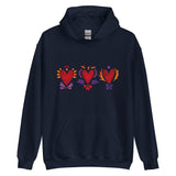 Tripple Burning Heart - Unisex Hoodie