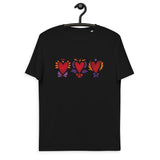 Triple Burning Hear - Unisex Organic Cotton T-Shirt