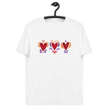 Triple Burning Hear - Unisex Organic Cotton T-Shirt
