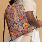 Retro Bloom - All-Over Print Drawstring Bag