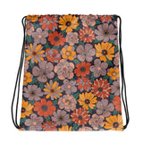 Retro Bloom - All-Over Print Drawstring Bag