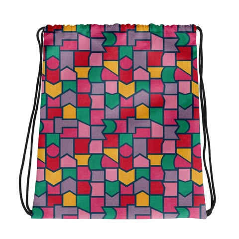 Color Pieces Pattern - All-Over Print Drawstring bag