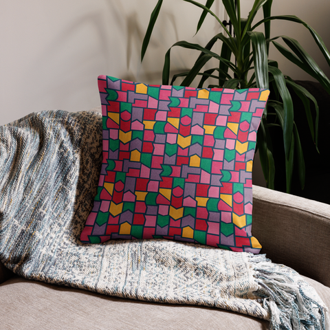 Color Pieces Pattern - Premium Pillow Case