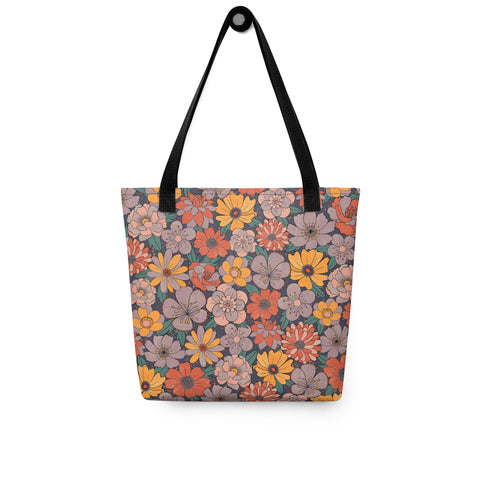 Retro Bloom - All-Over Print Tote bag