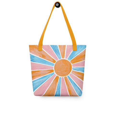 Retro Rainbow Sun - Tote Bag