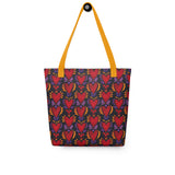 Flaming Heart Pattern - All-Over Print Tote bag