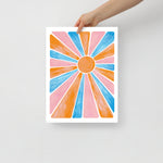 Retro Rainbow Sun - Poster