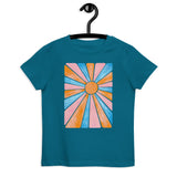 Retro Rainbow Sun - Kids Organic Cotton T-Shirt