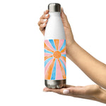 Retro Rainbow Sun - Stainless Steel Water Bottle