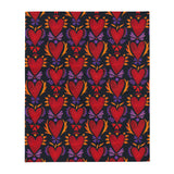 Flaming Heart Pattern - Throw Blanket