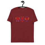Triple Burning Hear - Unisex Organic Cotton T-Shirt
